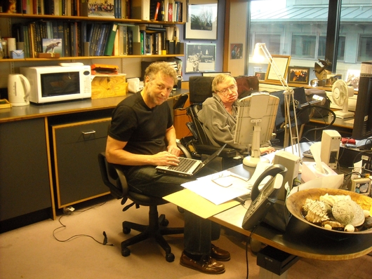 Stephen Hawking and Leonard Mlodinow at work on The Grand Design.